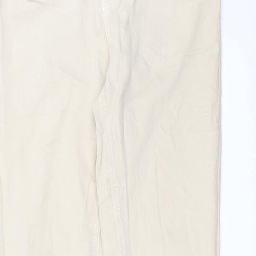Preworn Womens Beige  Denim Straight Jeans Size 10 L31 in