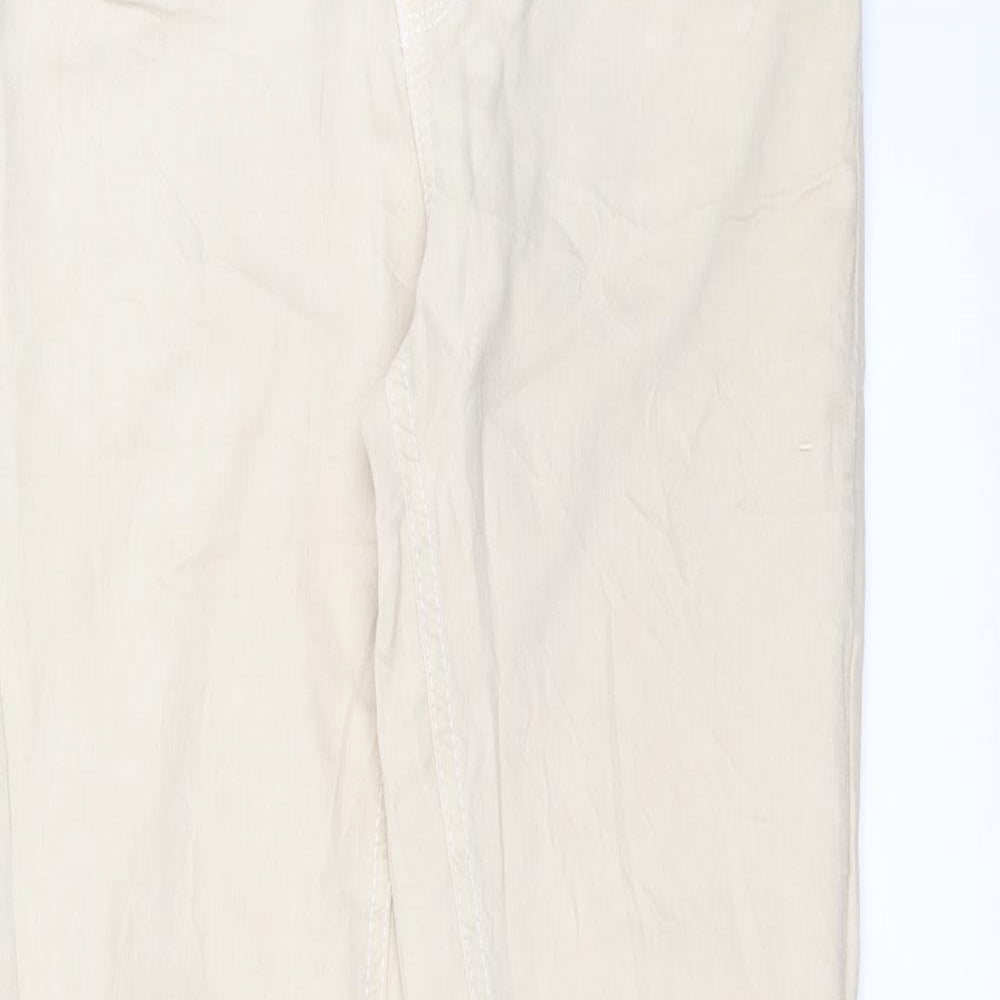 Preworn Womens Beige  Denim Straight Jeans Size 10 L31 in