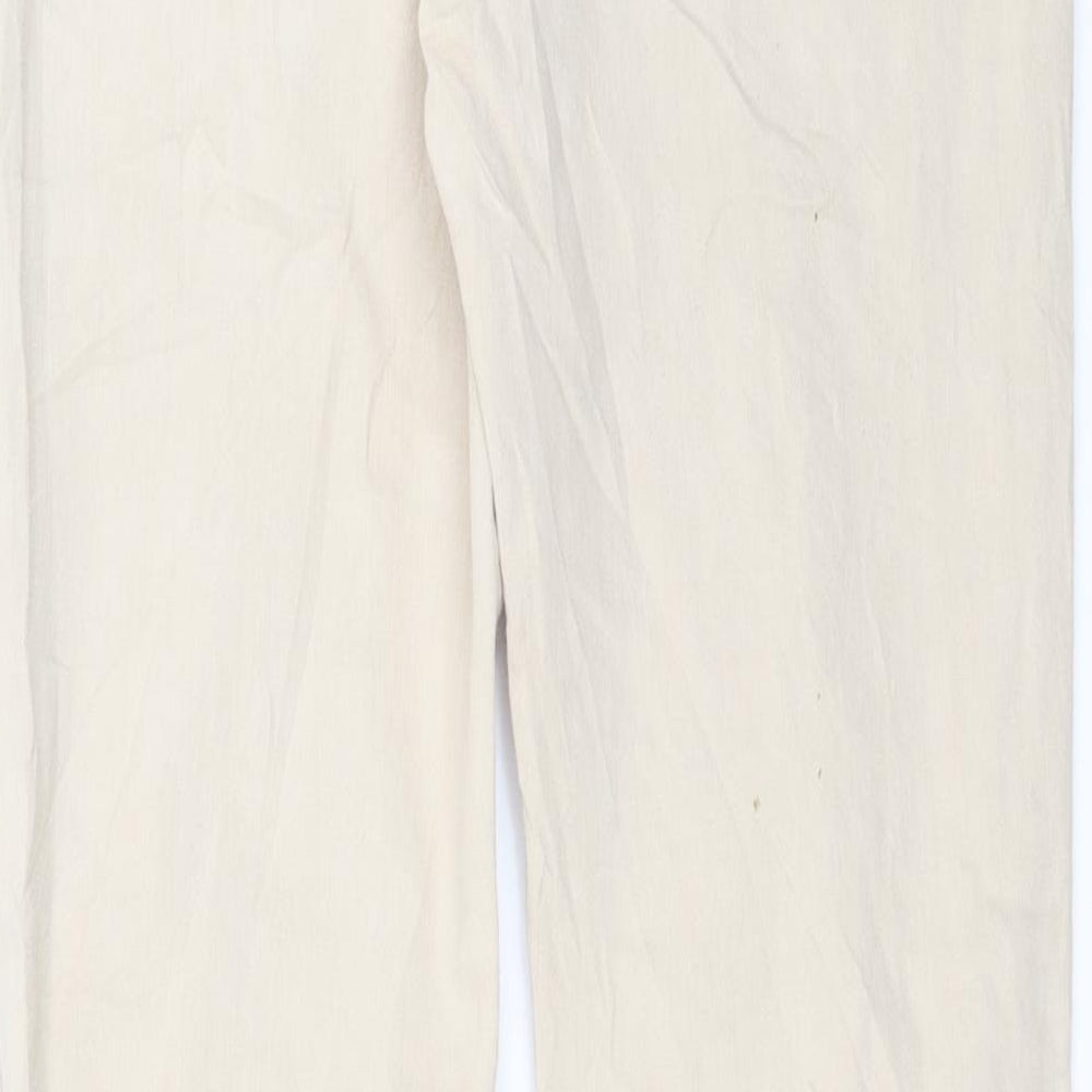 Preworn Womens Beige  Denim Straight Jeans Size 10 L31 in