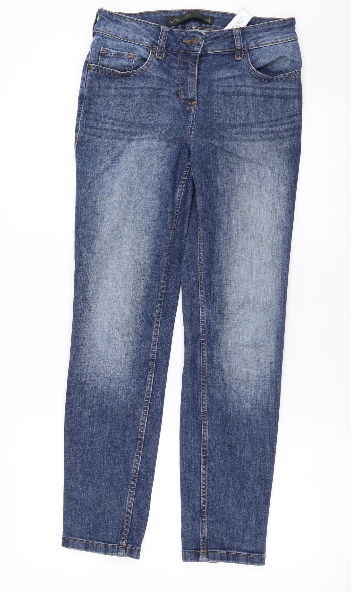 NEXT Womens Blue  Denim Straight Jeans Size 8 L28 in - Cigarette fit