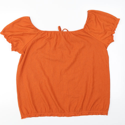 Papaya Womens Orange   Basic T-Shirt Size 10