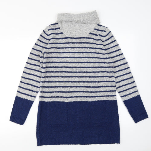 M&Co Womens Blue Striped Knit Jumper Dress  Size 12