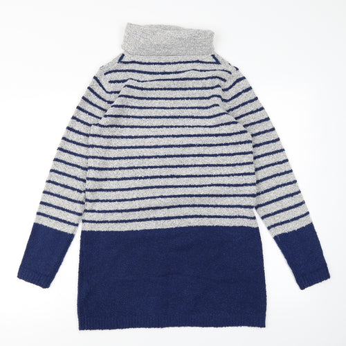 M&Co Womens Blue Striped Knit Jumper Dress  Size 12