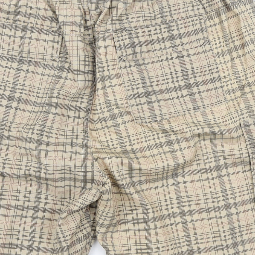 Preworn Mens Brown Plaid  Cargo Shorts Size 3XL