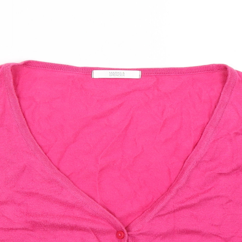 Marks & Spencer Womens Pink   Cardigan Jumper Size S