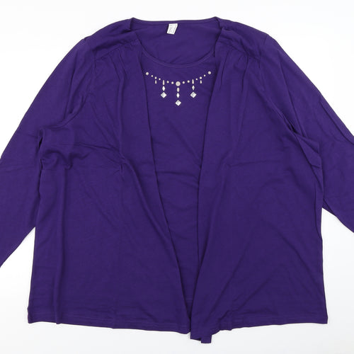 Preworn Womens Purple   Basic T-Shirt Size 2