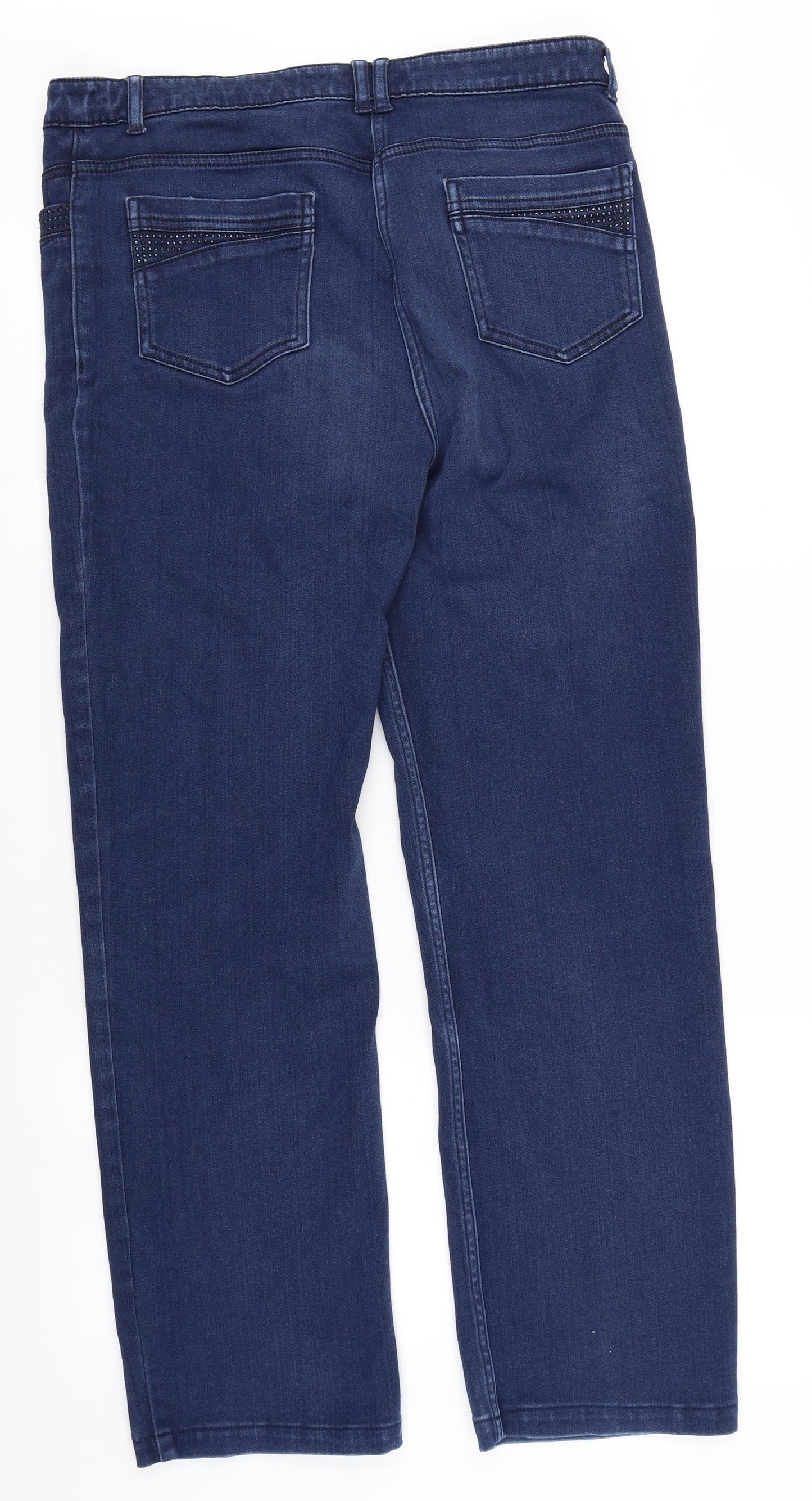 Per Una Womens Blue  Denim Straight Jeans Size 14 L27 in