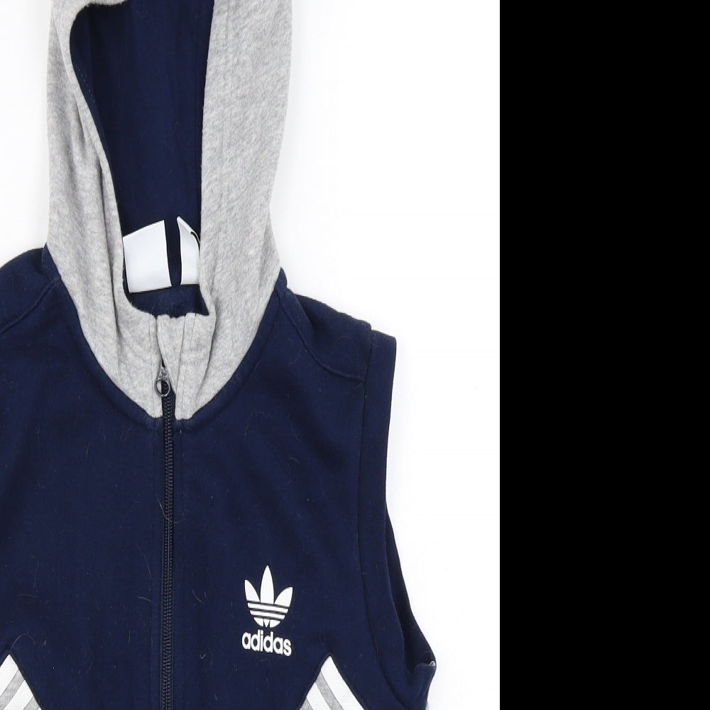adidas Boys Grey   Full Zip Hoodie Size 9-10 Years