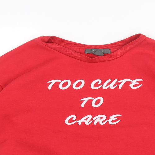 Primark Womens Red  Knit Pullover Jumper Size 4