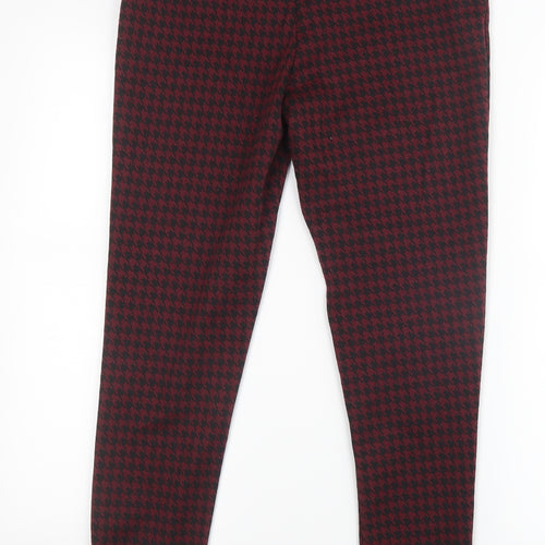 Select Womens Red Houndstooth  Trousers  Size 12 L26 in