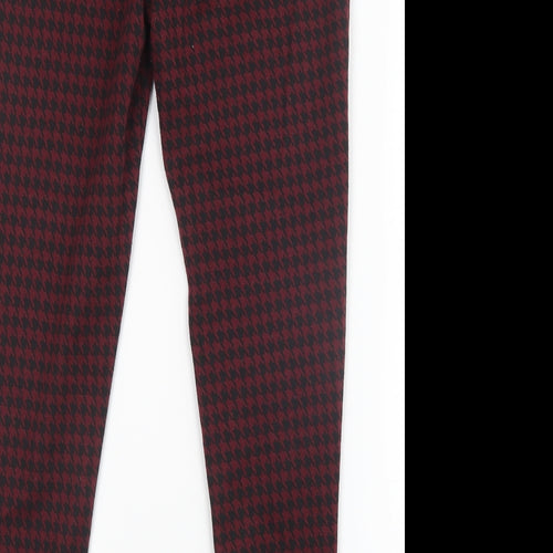Select Womens Red Houndstooth  Trousers  Size 12 L26 in
