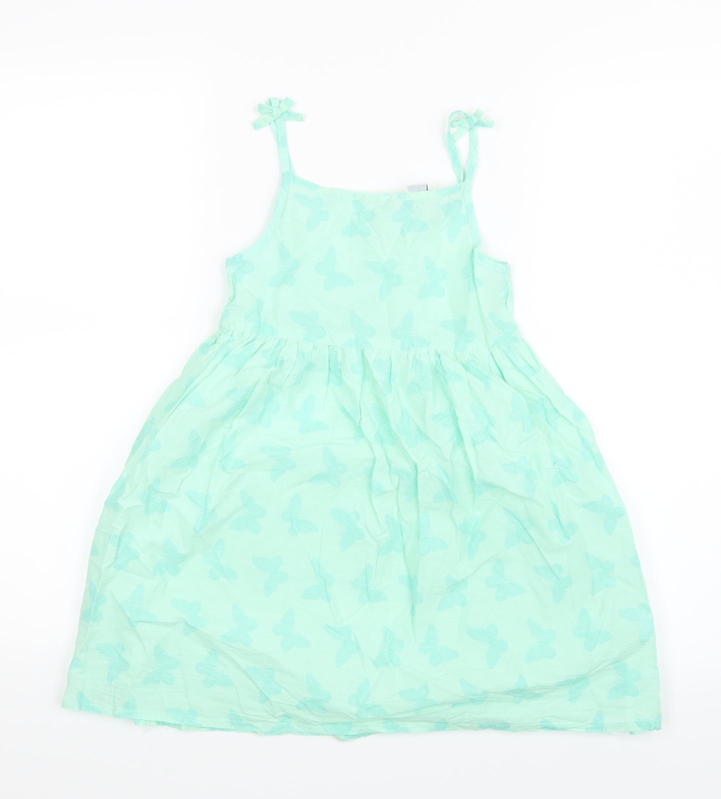 Primark Girls Green Geometric  Shirt Dress  Size 6-7 Years  - Butterflies