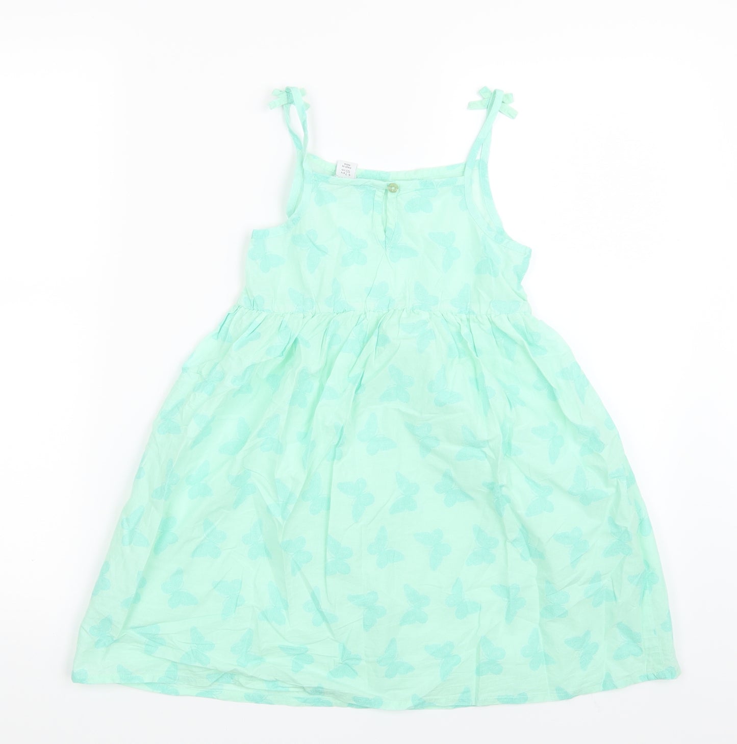 Primark Girls Green Geometric  Shirt Dress  Size 6-7 Years  - Butterflies