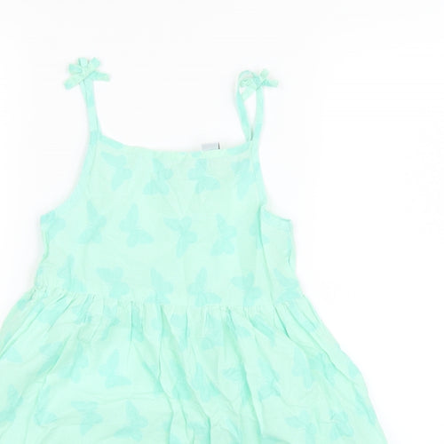 Primark Girls Green Geometric  Shirt Dress  Size 6-7 Years  - Butterflies
