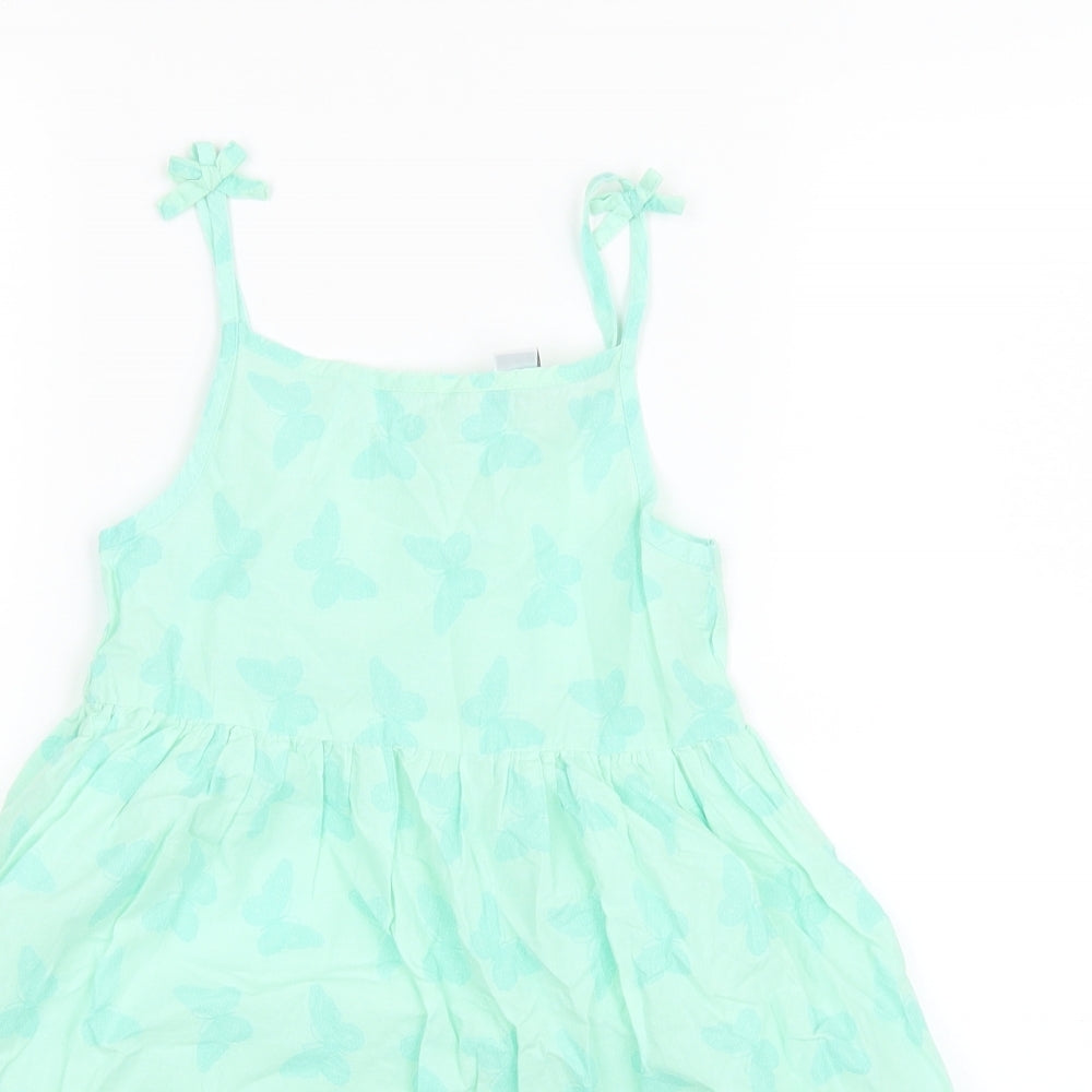 Primark Girls Green Geometric  Shirt Dress  Size 6-7 Years  - Butterflies