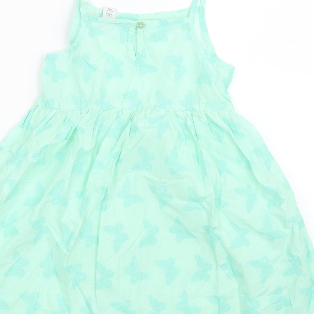 Primark Girls Green Geometric  Shirt Dress  Size 6-7 Years  - Butterflies