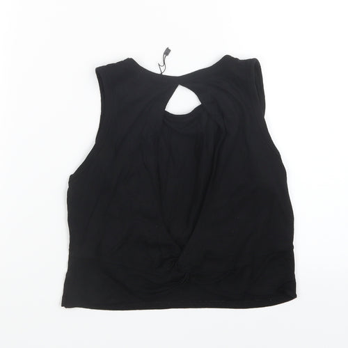 PRETTYLITTLETHING Womens Black   Cropped T-Shirt Size 6