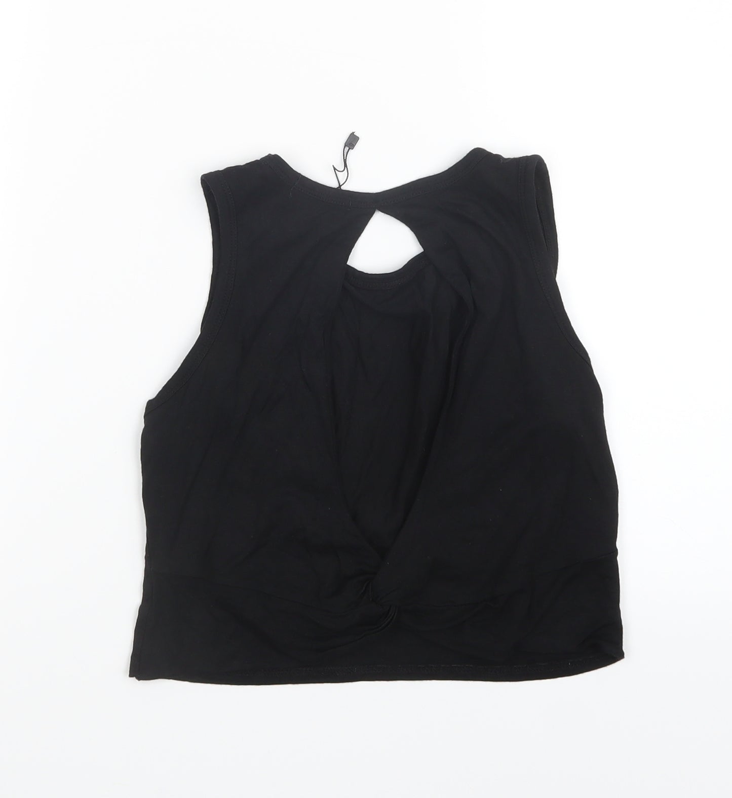 PRETTYLITTLETHING Womens Black   Cropped T-Shirt Size 6