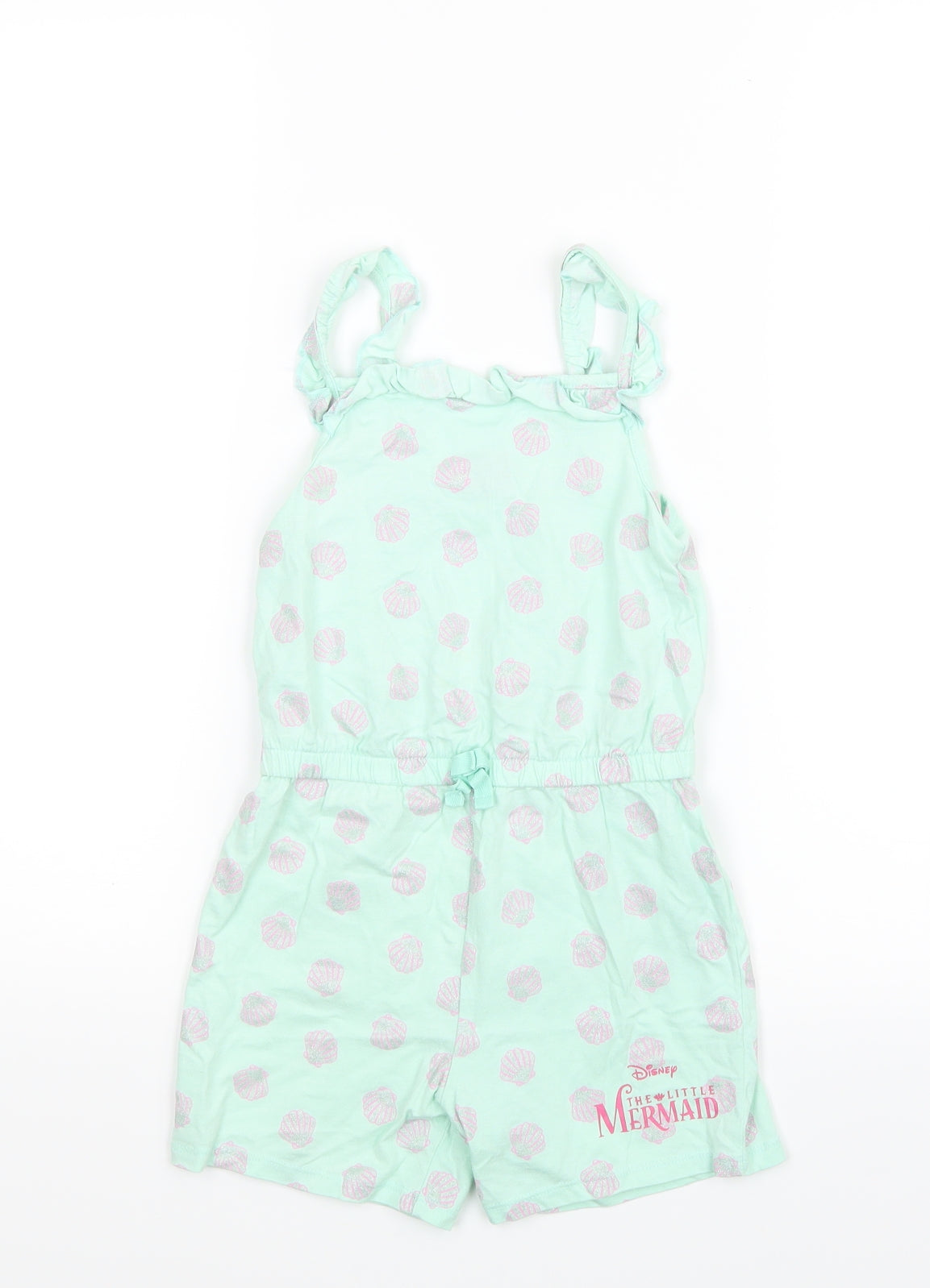 George Girls Green Geometric  Playsuit One-Piece Size 5-6 Years  - The Little Mermaid
