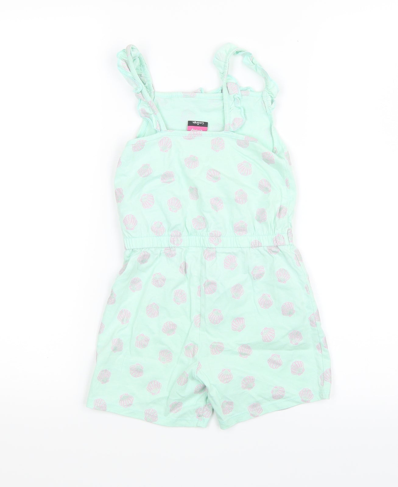 George Girls Green Geometric  Playsuit One-Piece Size 5-6 Years  - The Little Mermaid