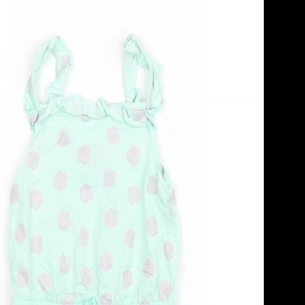 George Girls Green Geometric  Playsuit One-Piece Size 5-6 Years  - The Little Mermaid