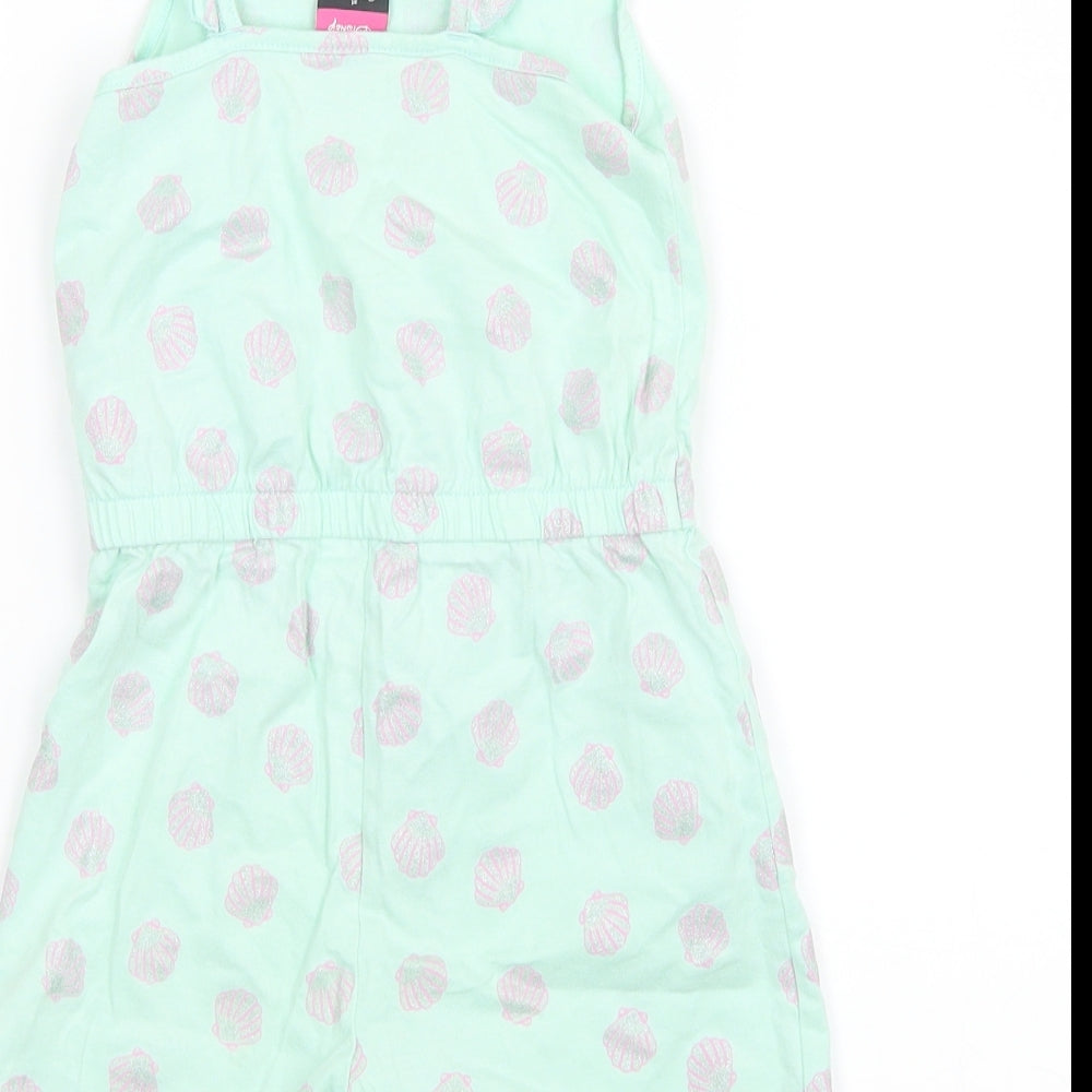 George Girls Green Geometric  Playsuit One-Piece Size 5-6 Years  - The Little Mermaid