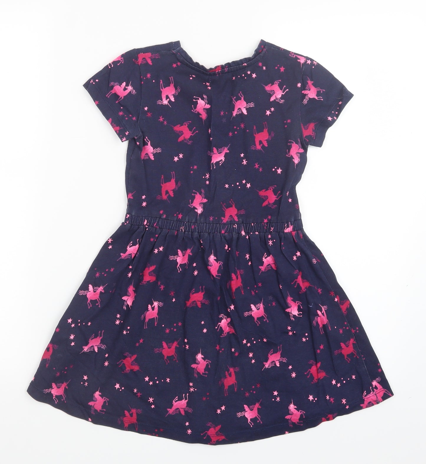 Blue Zoo Girls Blue Geometric  Shirt Dress  Size 6-7 Years  - Unicorn