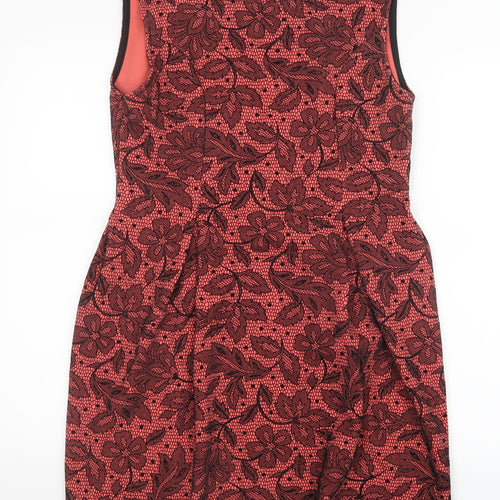 Miss Lush Womens Pink Geometric  A-Line  Size 14