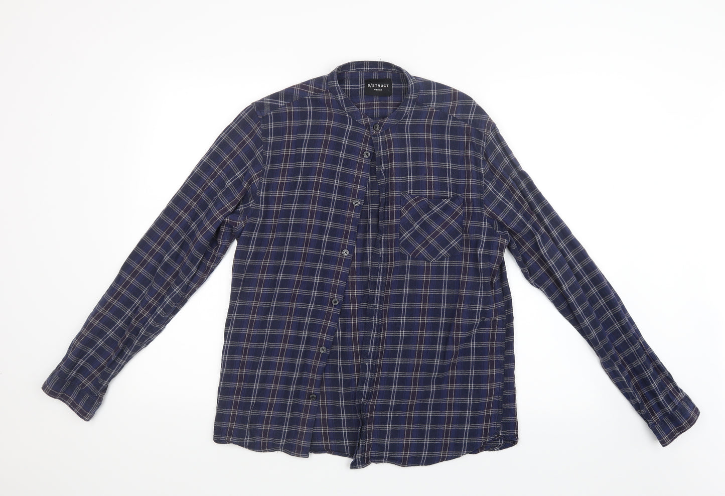 D/STRUCT Mens Blue Check   Button-Up Size M
