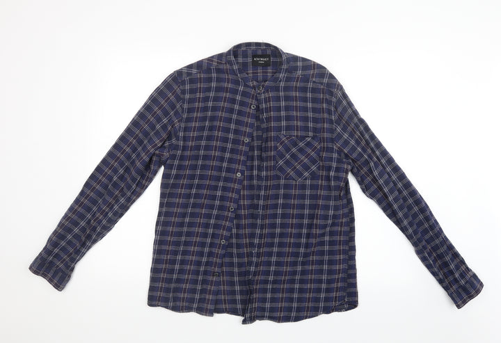 D/STRUCT Mens Blue Check   Button-Up Size M
