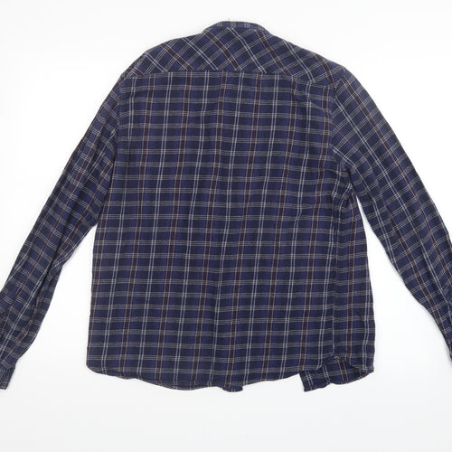 D/STRUCT Mens Blue Check   Button-Up Size M