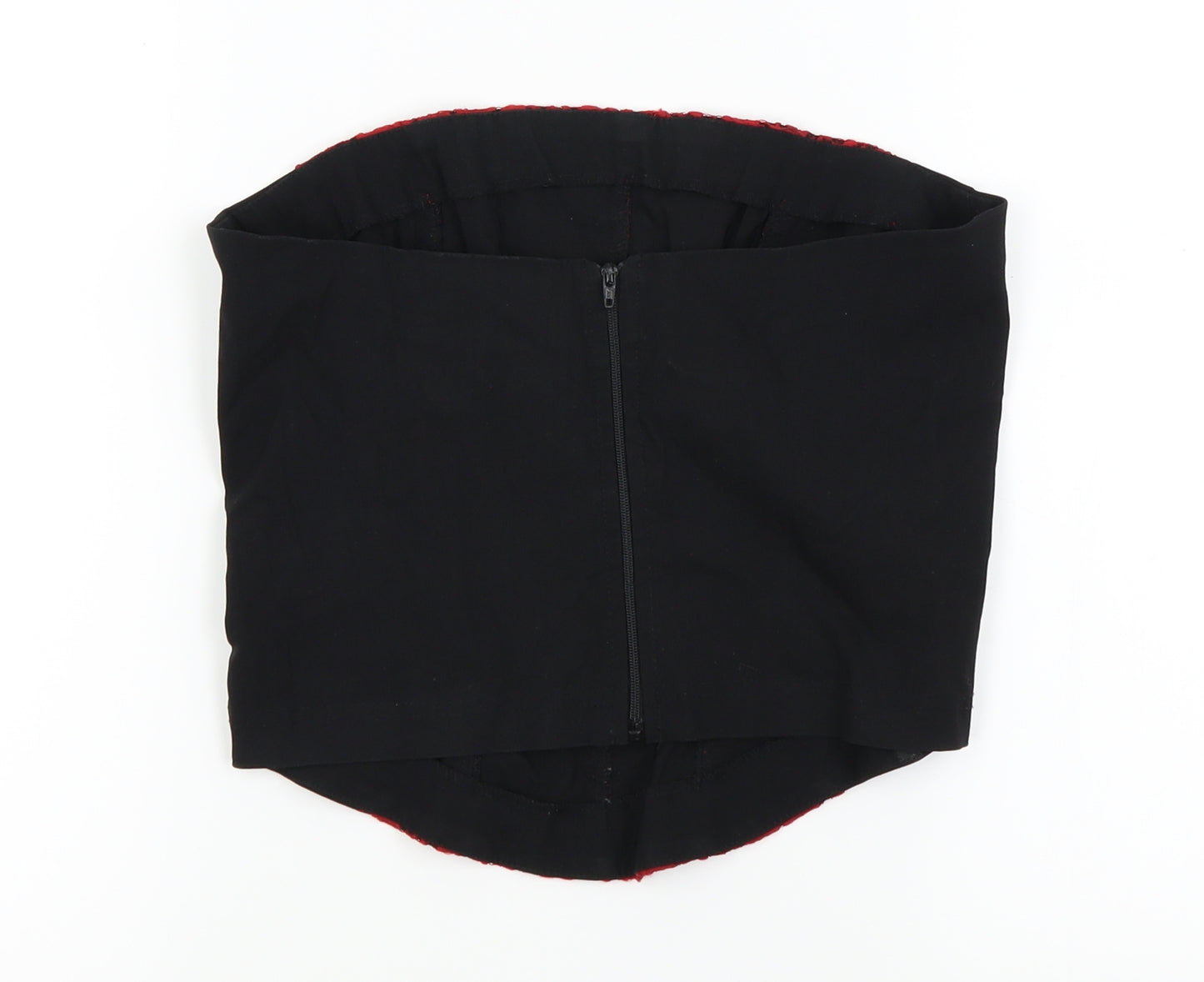 AMARANTO Womens Black   Basic T-Shirt Size 12  - red lace panel