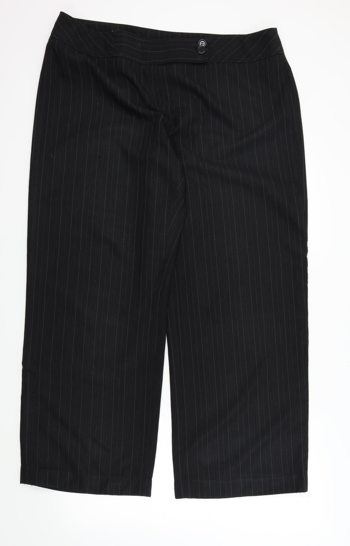 Atmosphere Womens Black Striped  Trousers  Size 20 L30 in