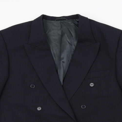 hugo james Mens Blue Striped  Jacket Suit Jacket Size 44