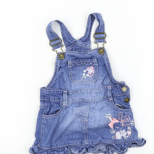 F&F  Blue   Pinafore/Dungaree Dress  Size 12-18 Months