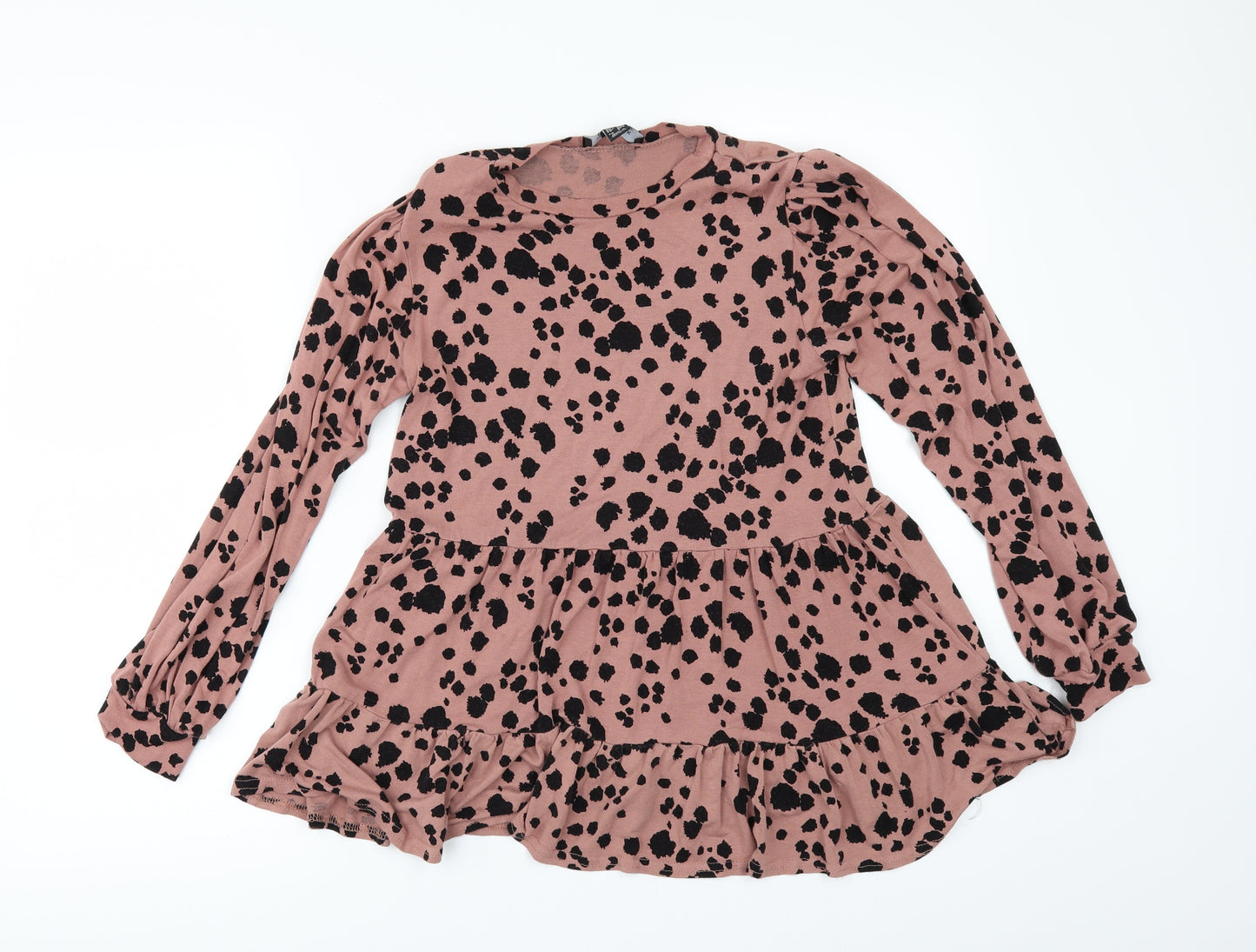 New Look Womens Pink Animal Print  Tunic Blouse Size 6