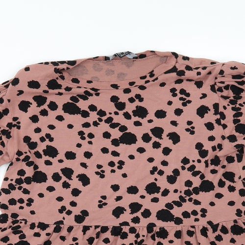 New Look Womens Pink Animal Print  Tunic Blouse Size 6