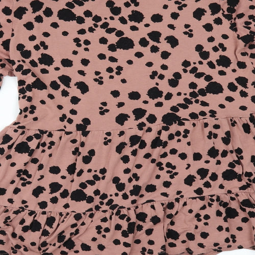 New Look Womens Pink Animal Print  Tunic Blouse Size 6