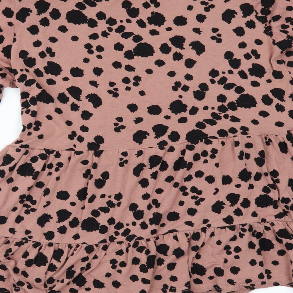 New Look Womens Pink Animal Print  Tunic Blouse Size 6