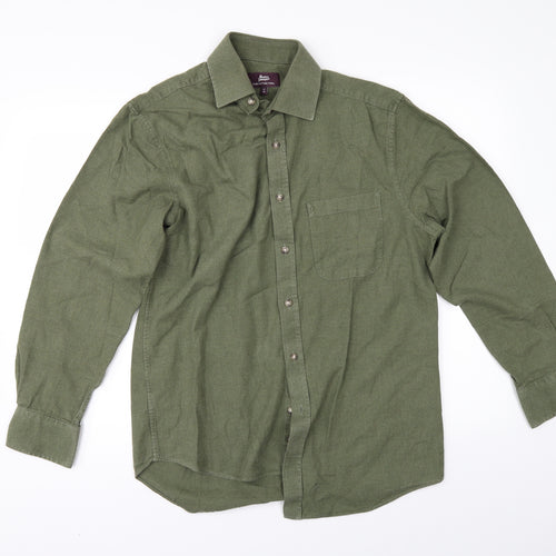Marks and Spencer Mens Green    Button-Up Size 15