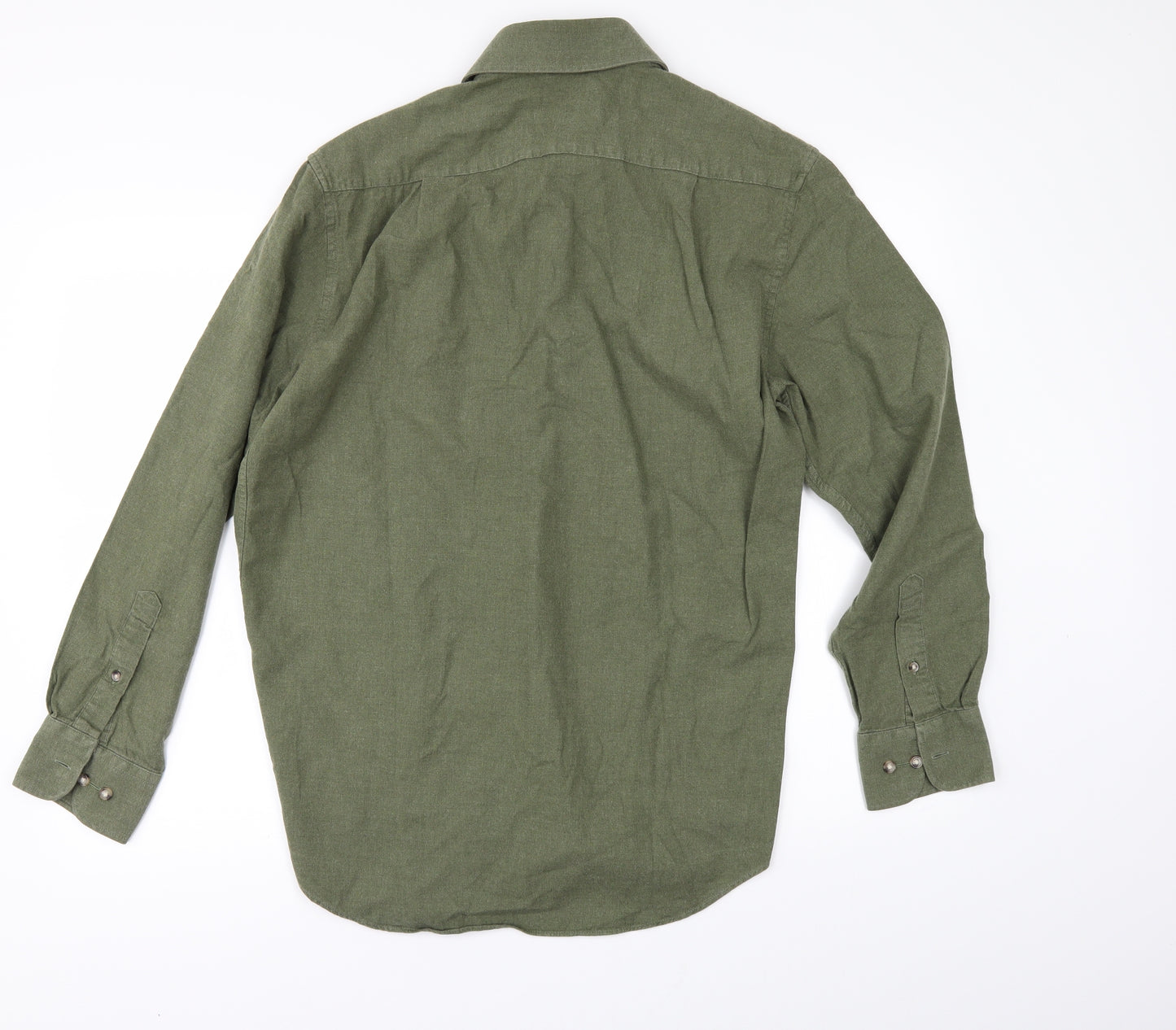 Marks and Spencer Mens Green    Button-Up Size 15