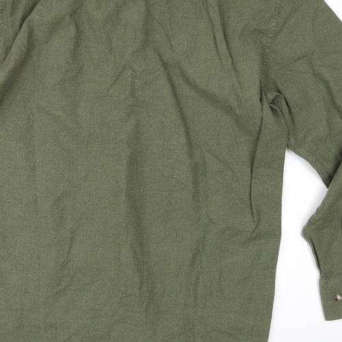 Marks and Spencer Mens Green    Button-Up Size 15