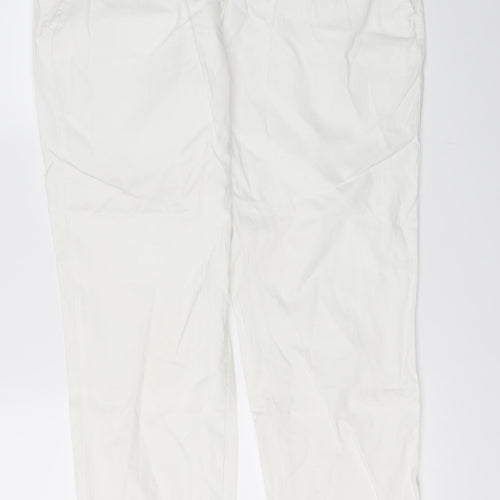 Marks and Spencer Womens White  Denim Straight Jeans Size 12 L31 in