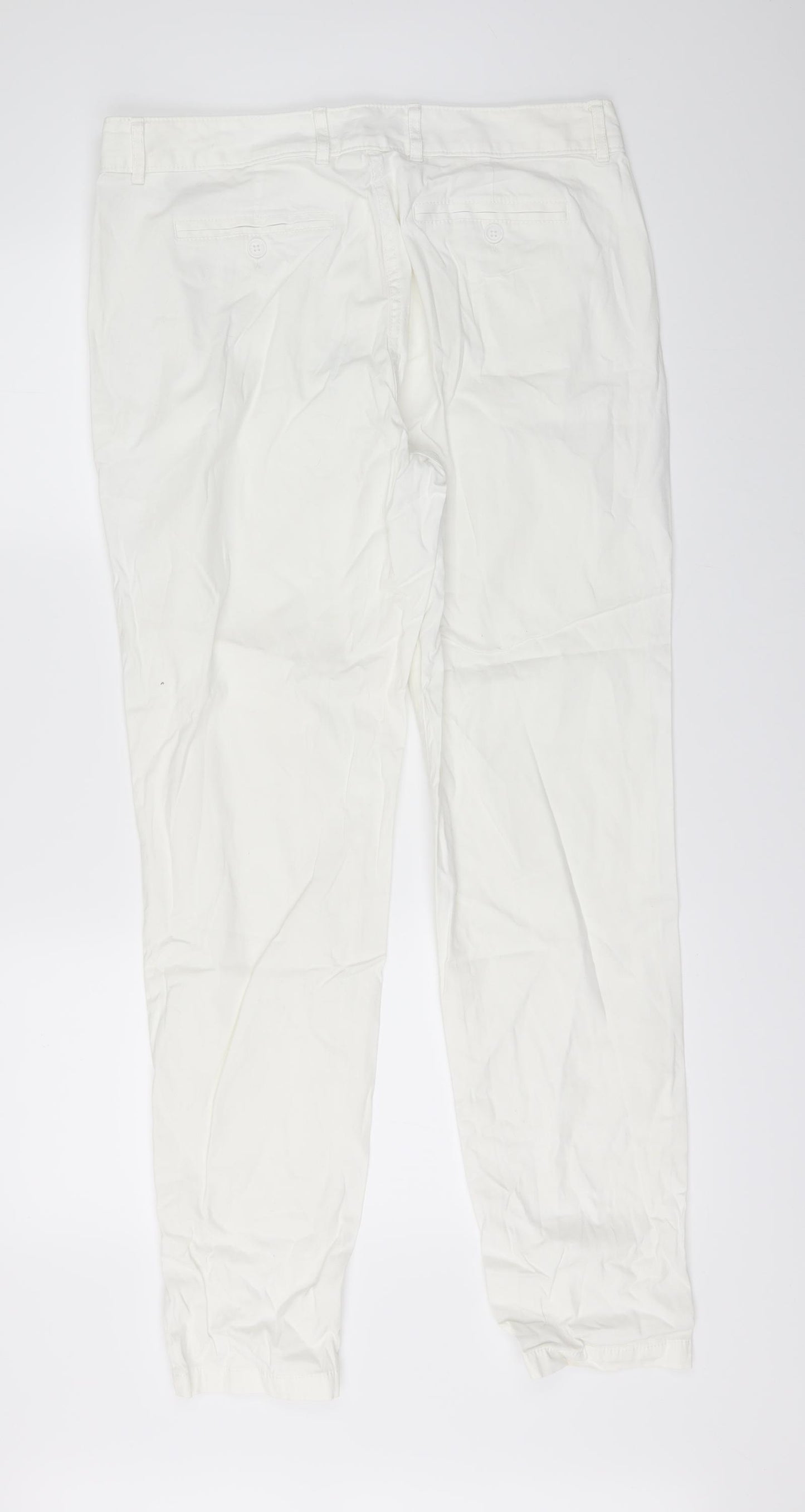 Marks and Spencer Womens White  Denim Straight Jeans Size 12 L31 in