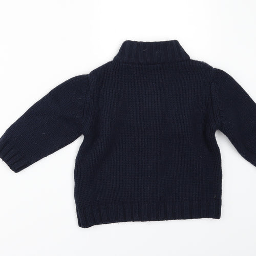 NEXT Boys Blue Geometric  Cardigan Jumper Size 12-18 Months
