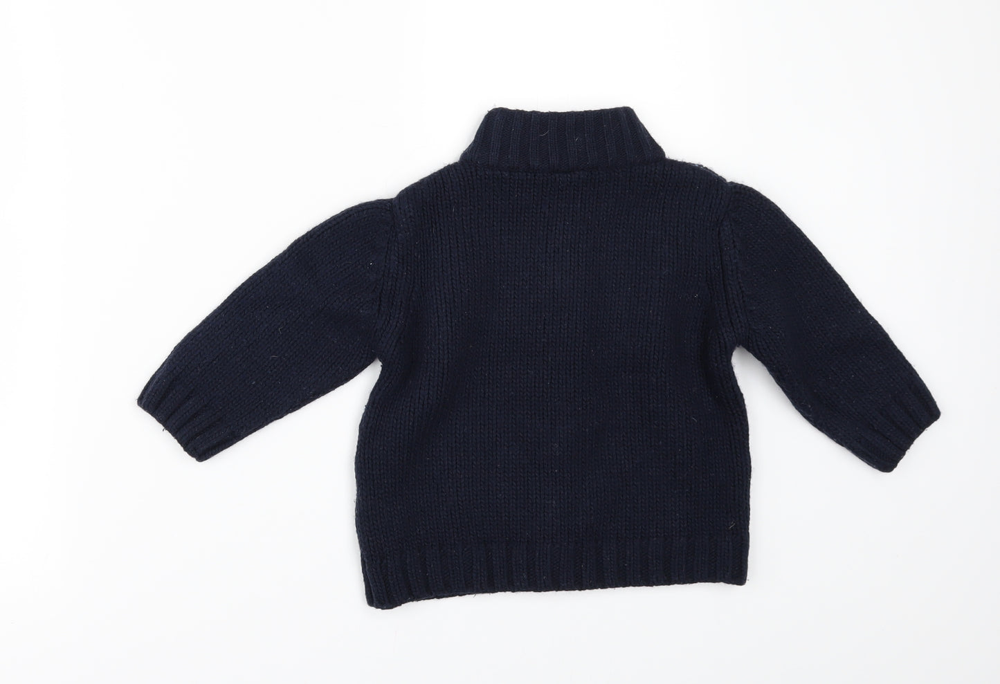 NEXT Boys Blue Geometric  Cardigan Jumper Size 12-18 Months