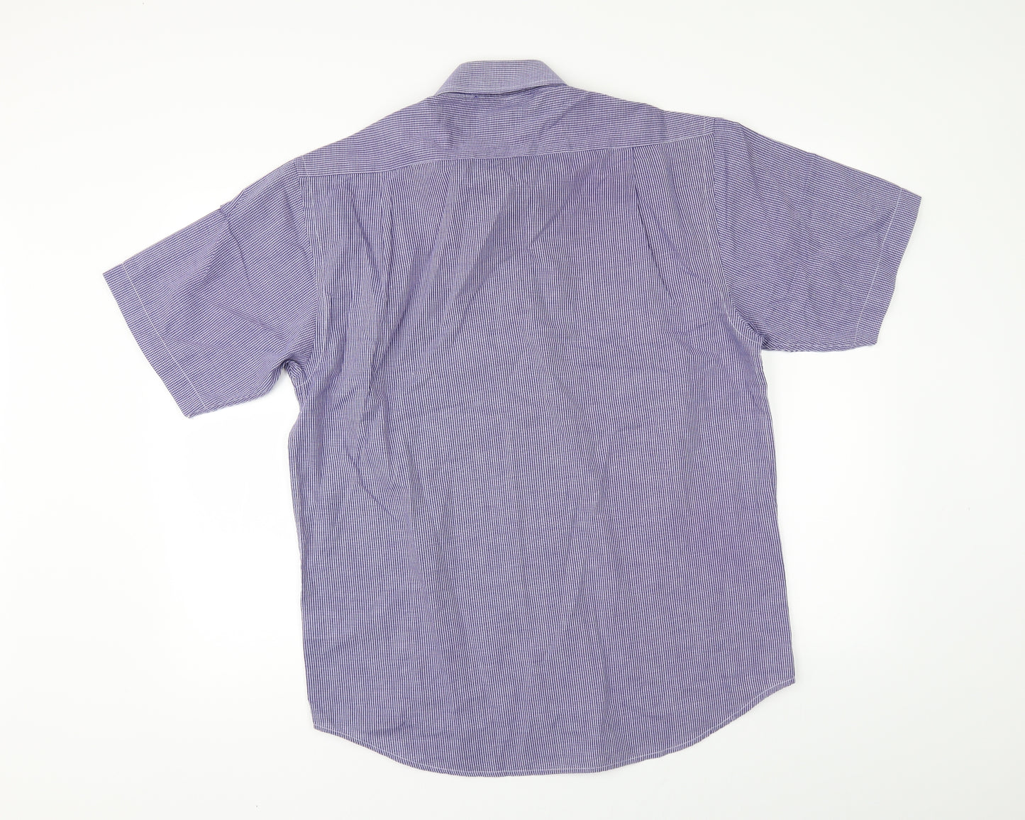 Simon Taylor Mens Beige Check   Button-Up Size 15.5