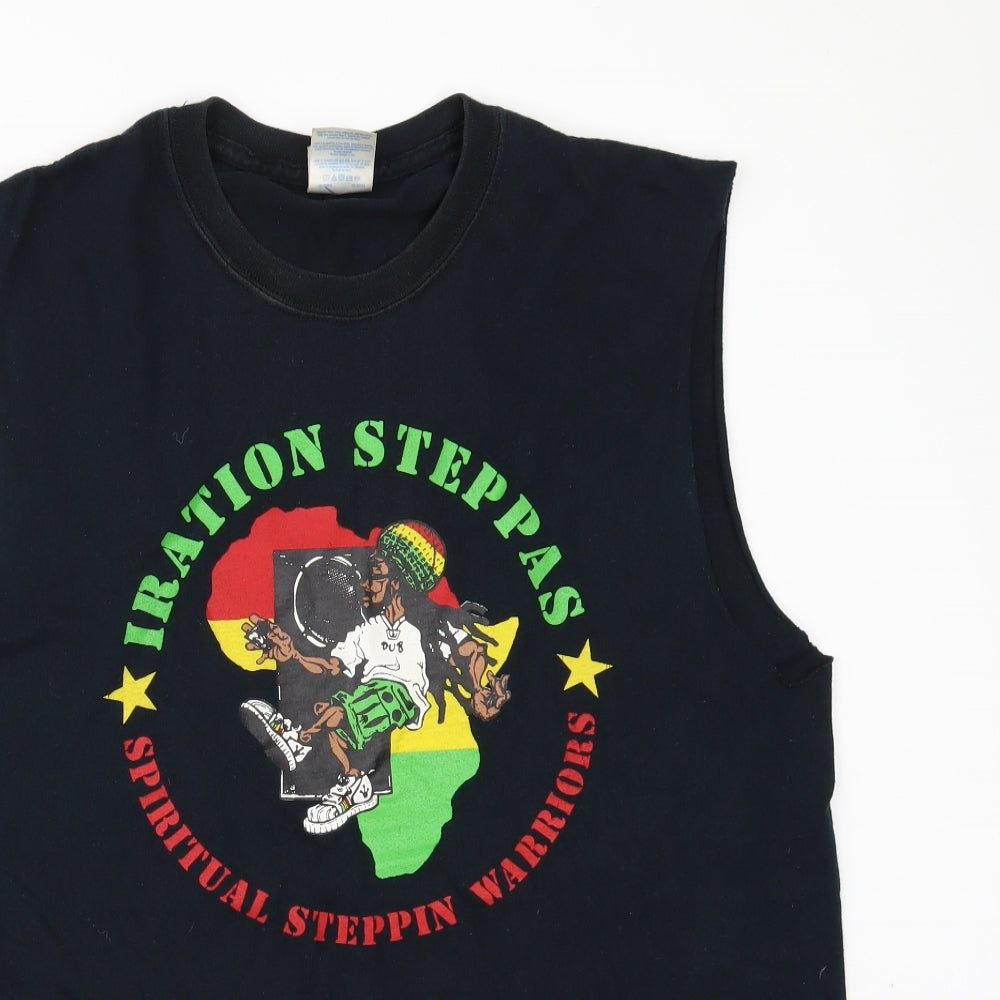 Gildan Mens Black    T-Shirt Size M  - iration steppas