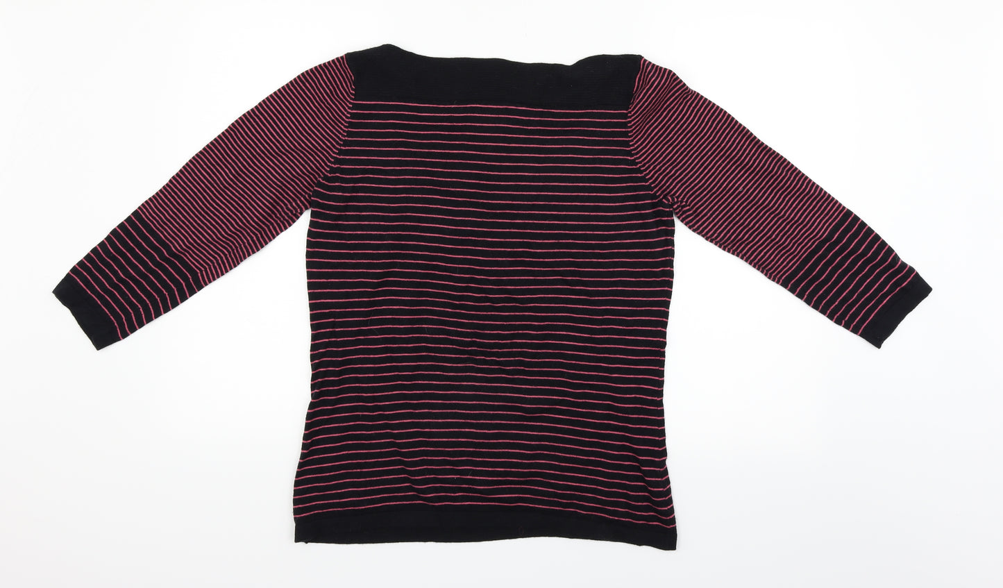 NEXT Womens Black Striped  Pullover Jumper Size 12