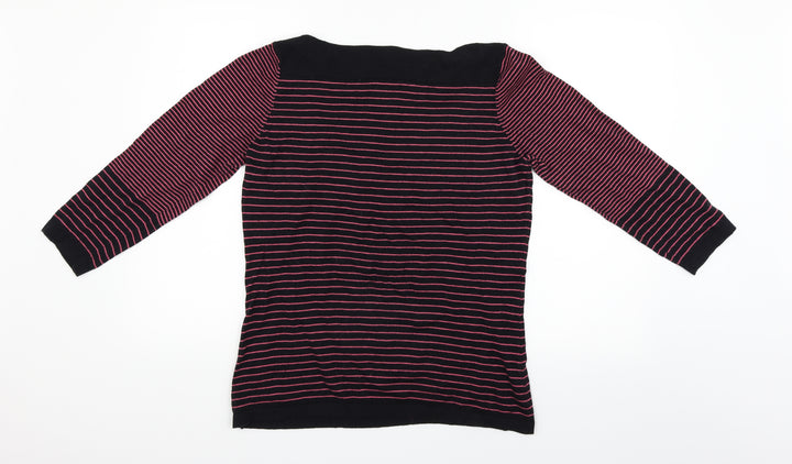 NEXT Womens Black Striped  Pullover Jumper Size 12